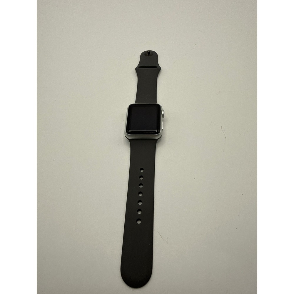 Apple Watch Series 1 38mm Silver Aluminum Case Black Sport Band Parts Repair